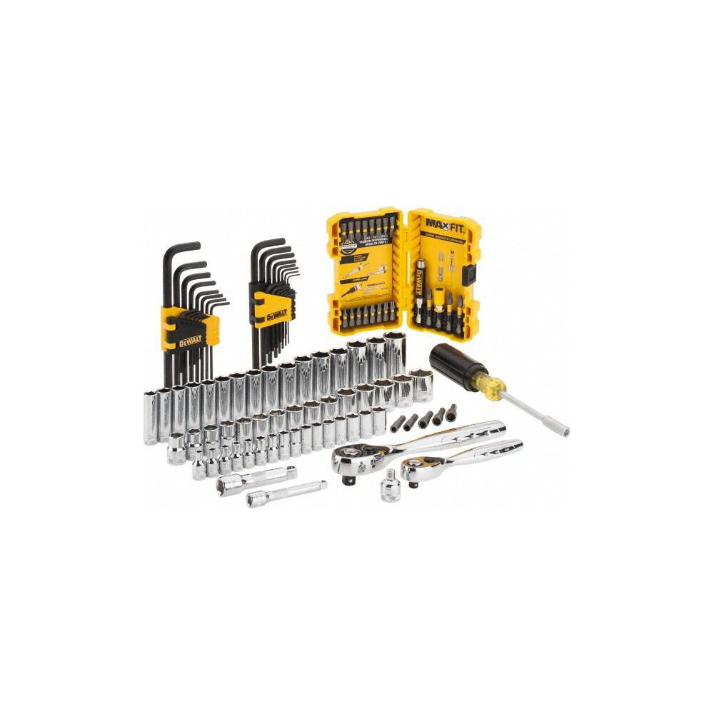 Juego de 108 herramientas mecánicas marca Dewalt con accionamiento de 1/4" y 3/8"