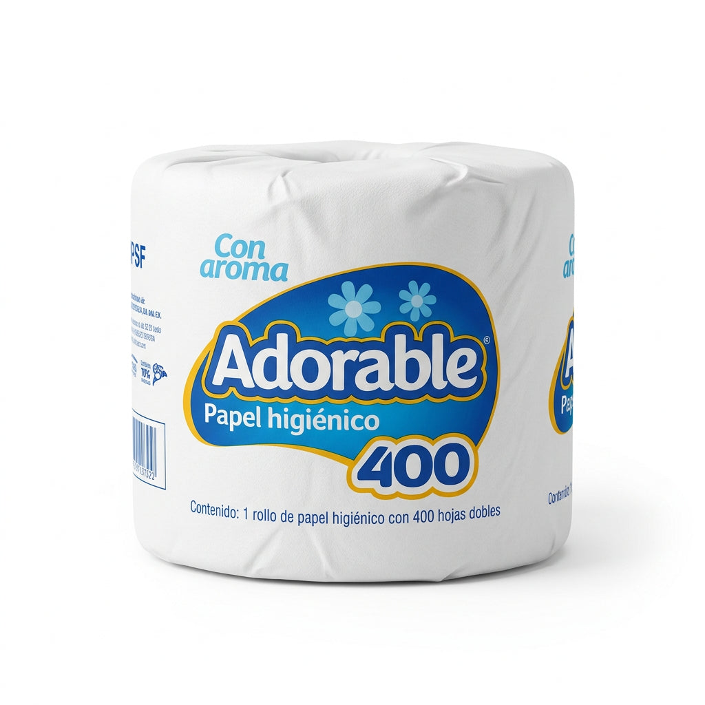 Rollo de papel higiénico Adorable 400 hojas 1 Pieza