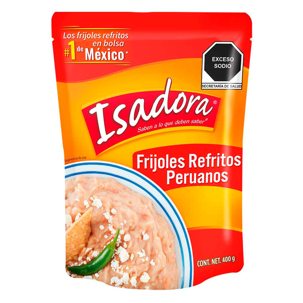 Frijoles refritos Bayos Isadora bolsa 430 gramos. - Localia Ensenada
