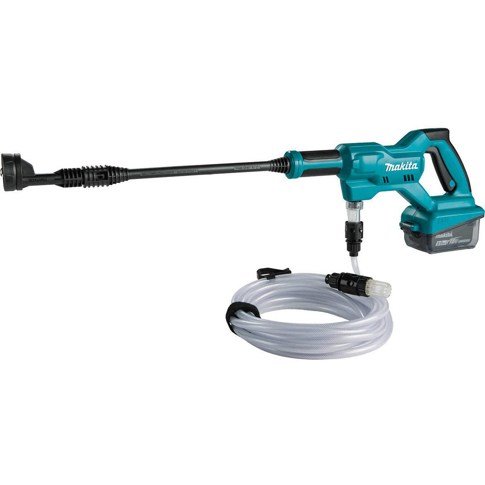 Hidrolavadora: 320 psi, 1 GPM, agua fría y caliente, funciona con batería.