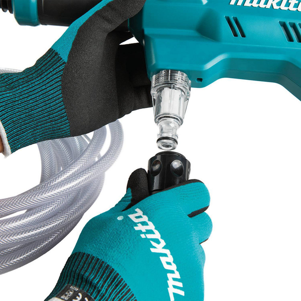 Hidrolavadora: 320 psi, 1 GPM, agua fría y caliente, funciona con batería.